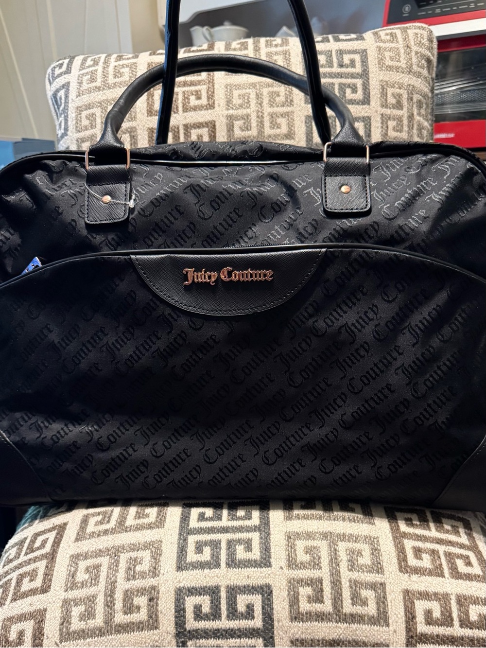 Juicy Couture Black Logo Jacquard Duffel